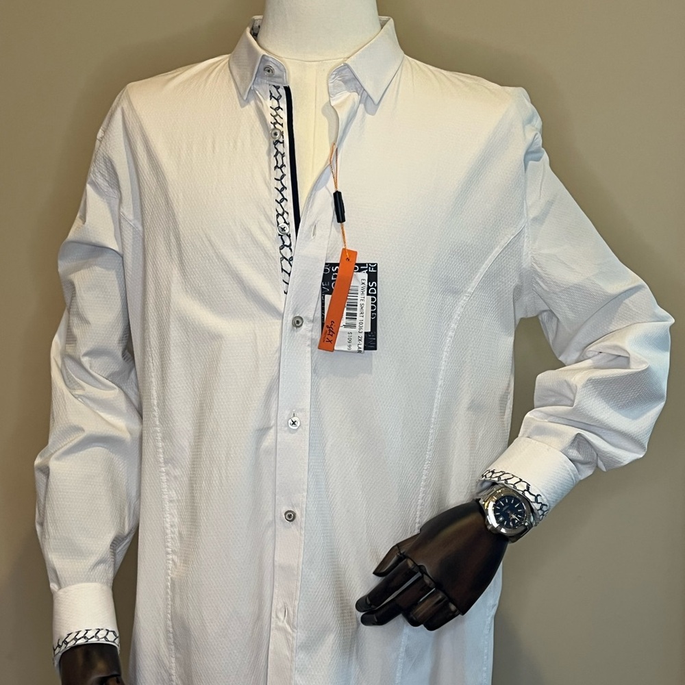 White Formal Dress Shirt with Long Sleeves